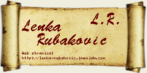Lenka Rubaković vizit kartica